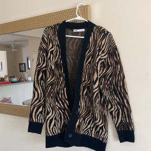 Zara animal print sweater